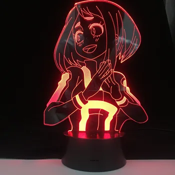

Ochaco Uraraka My Hero Academia Boku no LED Nightlights Kids Child Boys Bedroom Decor Acrylic Table Anime Lamp Dropshipping