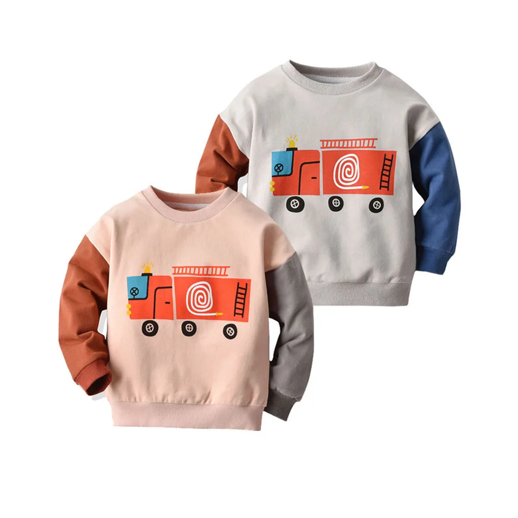 Sweatshirts To School Fashion Boys Girls Long Sleeve Cartoon Print Warm Coat Autumn Cotton Children Tops Outwear Y819 |