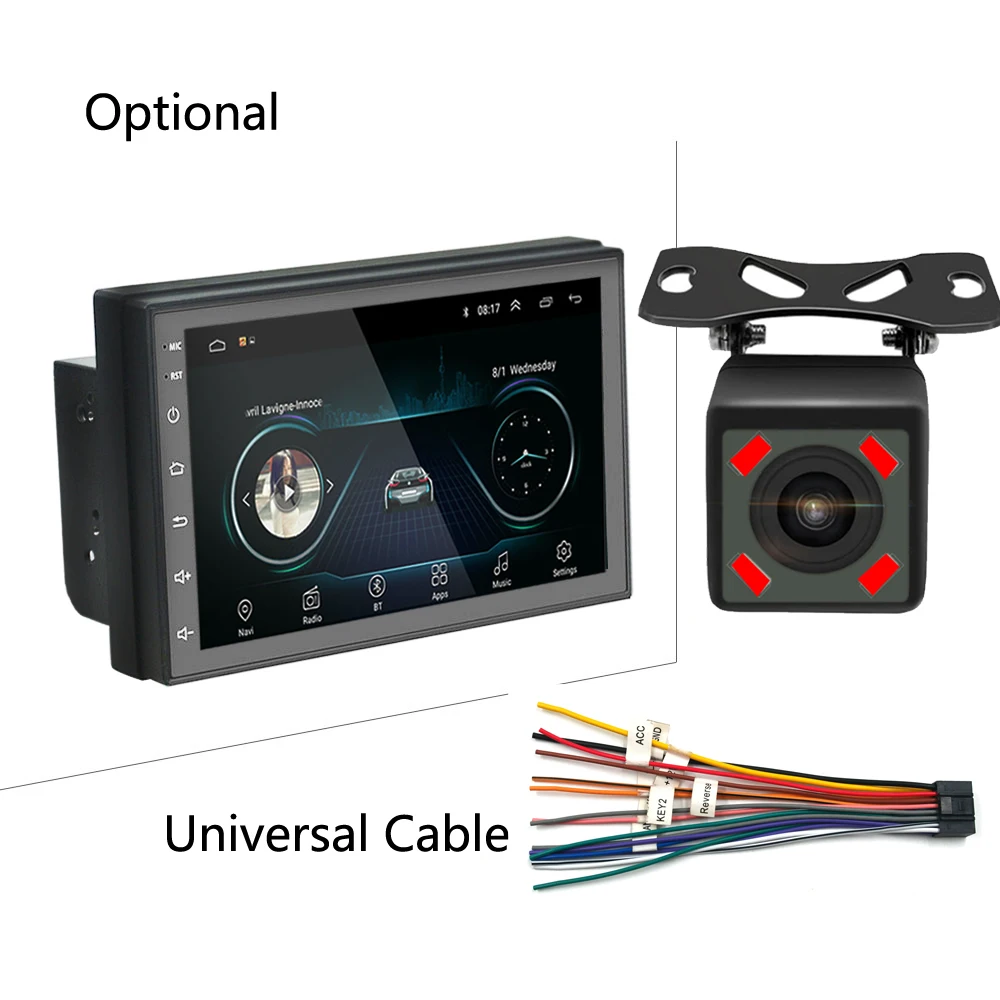 

Android 8.1 2 Din Car Radio 1GB + 16GB Universal Autoradio GPS Multimedia Unit Player For VW Nissan Hyundai Kia toyota CR-V