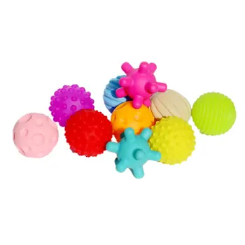 

10Pcs Baby Soft Balls Toy Rubber Textured Ball Set Tactile Senses Developping Training Massage Touch Ball Hand Catch The Ball