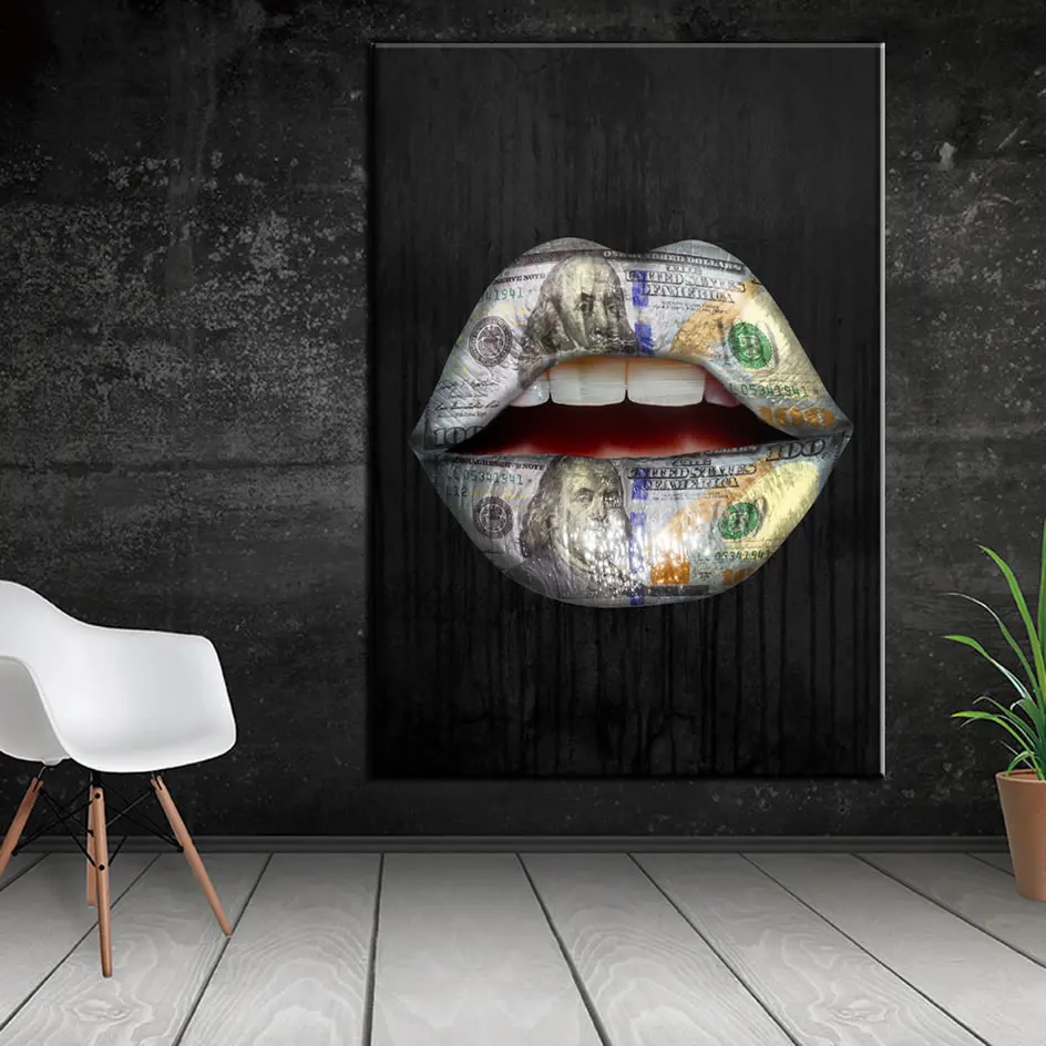 Canvas Painting Wall Art Money Speak Decor Poster Canvas Painting Wall