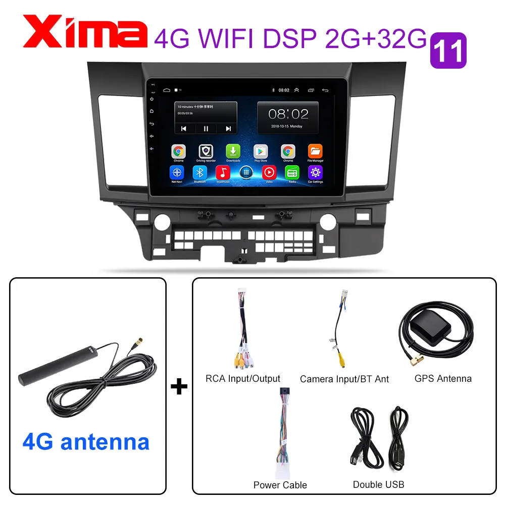 10 Inch 2din Car Android 9.0 Car DVD Player for Mitsubishi Lancer 2008 2009 2010- Car Radio GPS Navigation Multimedia Player - Цвет: RAM 2G YS-4G