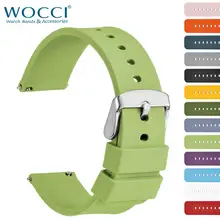WOCCI Силиконовый резиновый ремешок для часов для женщин, женщин 14мм 18мм 20мм 22мм 24мм моющийся 13 цветов Спортивный ремешок для часов Quick Release