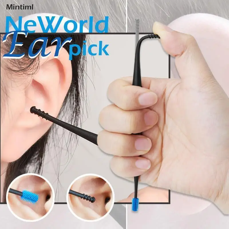 4PCS Mintiml NeWorld Earpick 360 Degree Soft Spiral Earpick Double-Headed Rotating Earpick Convenient Quick Clean Tool