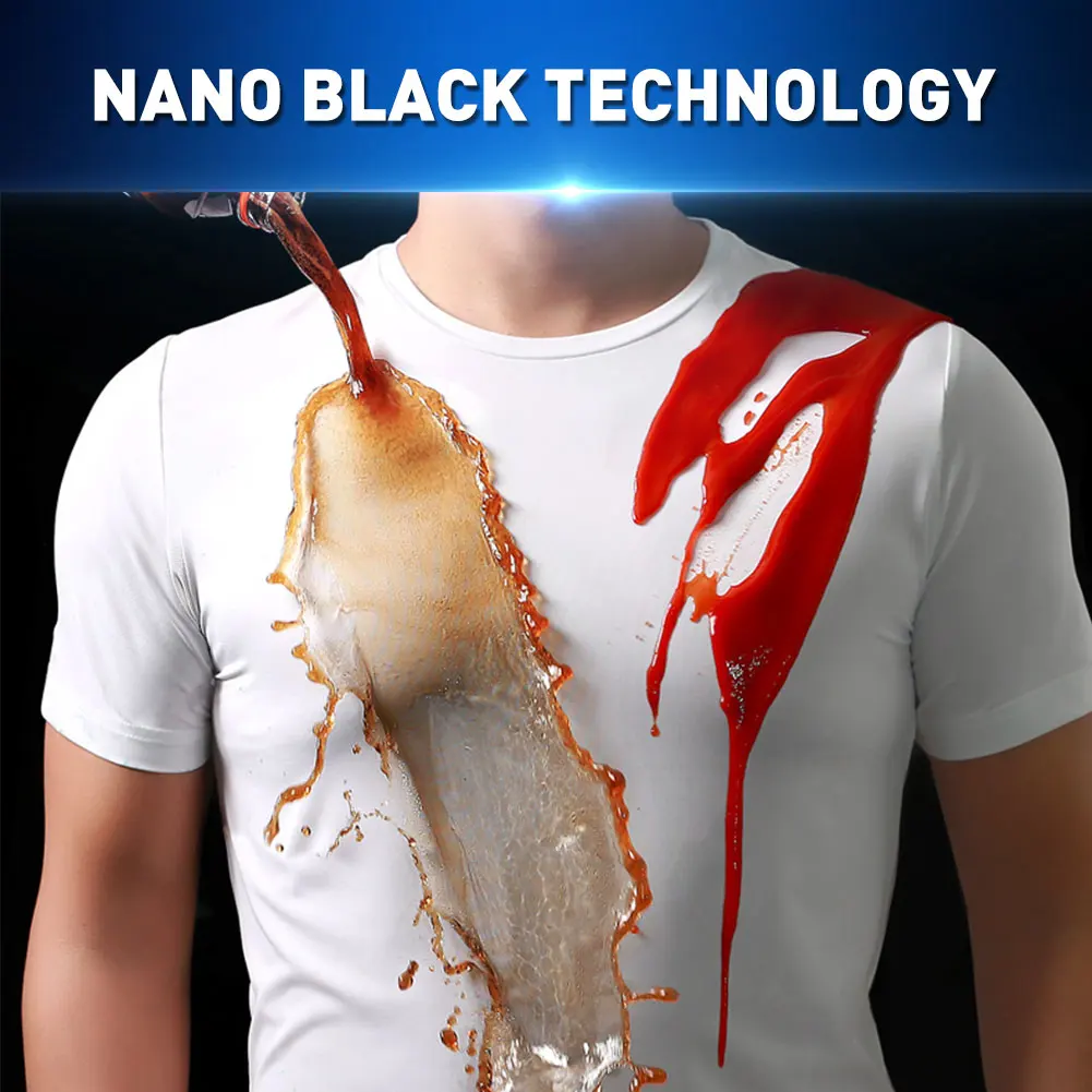 

Waterproof Women T Shirt In Kitchen Hydrophobic Stainproof Breathable Antifouling Quick Dry Short Sleeve T Shirt Men Plus Size