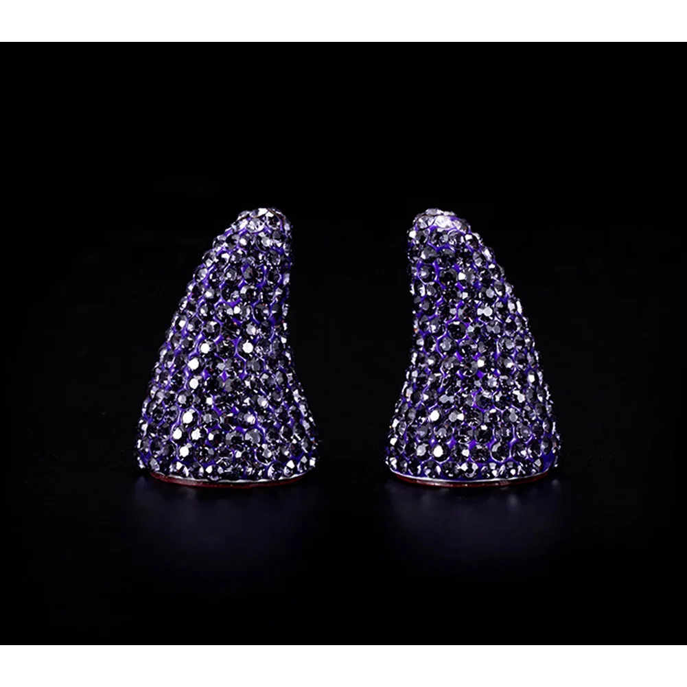 Алмазный Рог дьявола автомобиля руль наклейка на приборную панель Bling украшения для Mini Cooper для Ford для всех наклейки для автомобиля - Название цвета: Purple Blue
