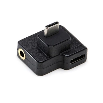 

3.5mm Type-C Rechargeable Microphone Charging Adapter Audio External Mic Mount for Osmo Action Camera