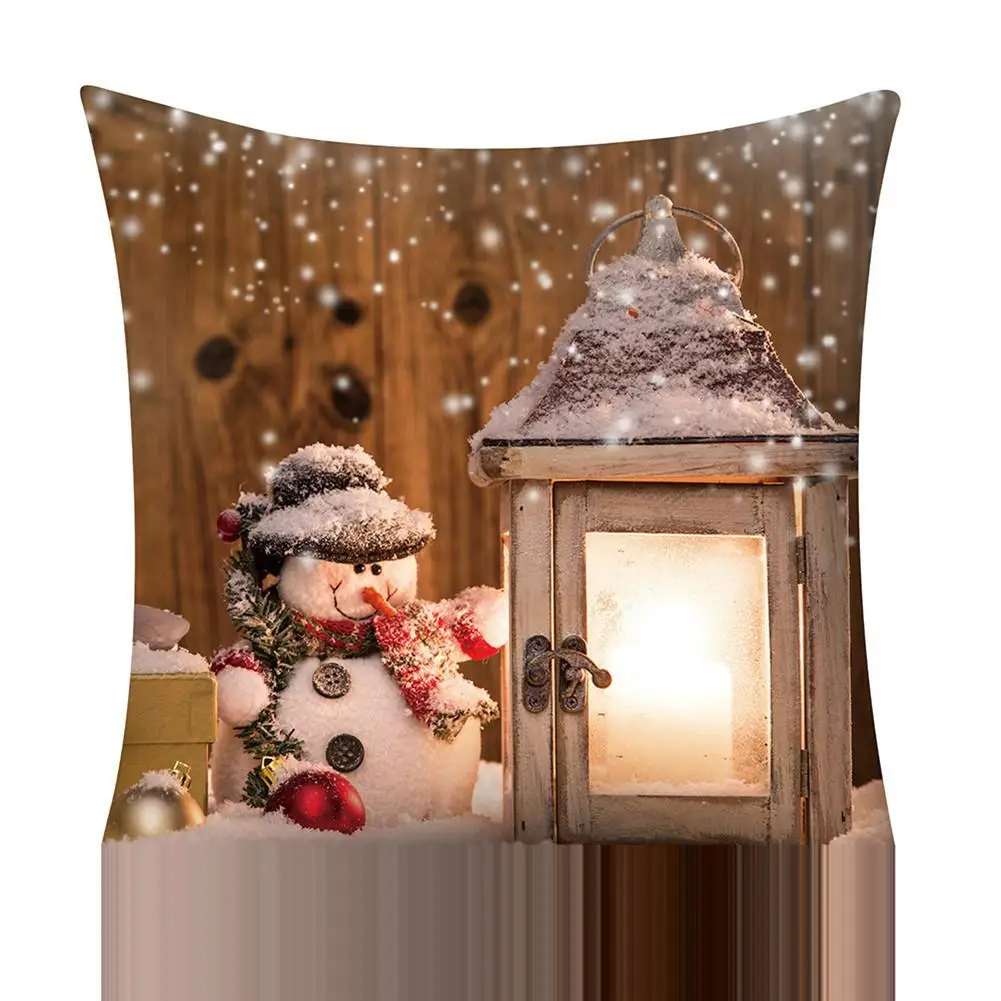 Рождественский чехол для подушки, наволочка из хлопка и льна, Новогоднее украшение для дивана, декоративная наволочка, чехол для подушки, украшения для дома - Цвет: C