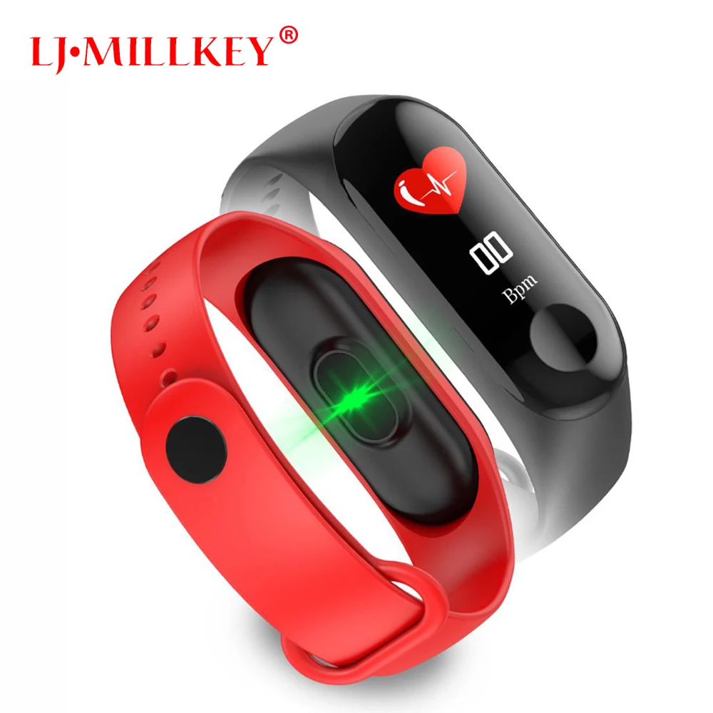 

M3 Smart Bracelet Band Fitness Tracker Heart Rate Blood Pressure Messages Reminder Color Screen Sport Wristband