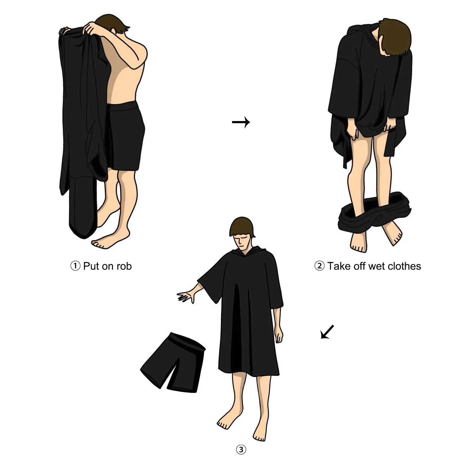 Surf Poncho Changing Robe with Pocket for Surfing Beach Swim Outdoor Sports