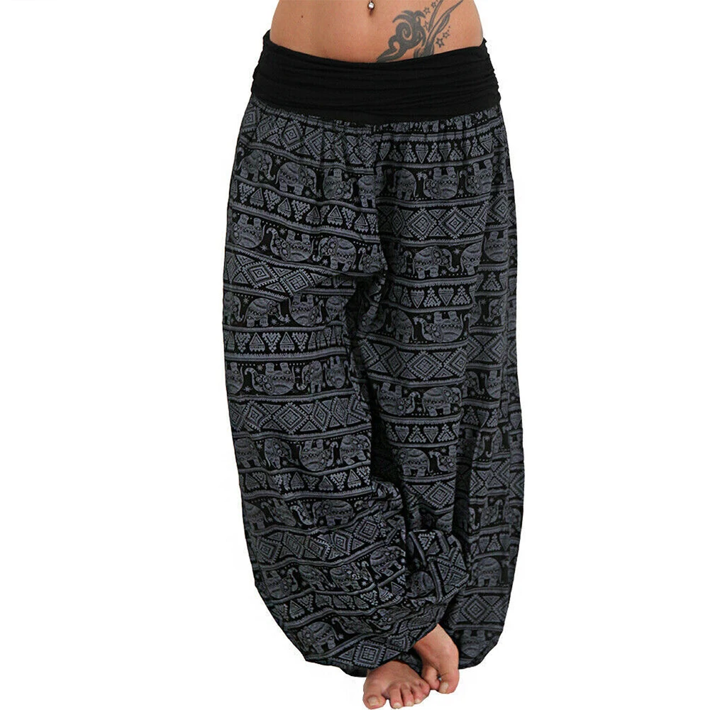 Elephant Print Dance Harem Pants Women Elastic Low Waist Loose Casual Soft Plus Size Trousers Pantalon Femme | Женская одежда