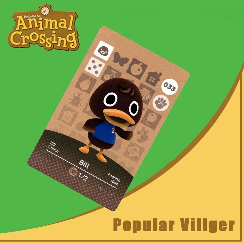 

033 Bill Amiibo Card Animal Crossing Series Animal Crossing New Horizons Amiibo Card Work for Ns Switch Games Nfc Card