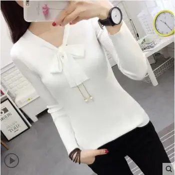 

2020 Women's slim short design all-match basic sweater thin autumn half sleeve sweater autumn top female pullover