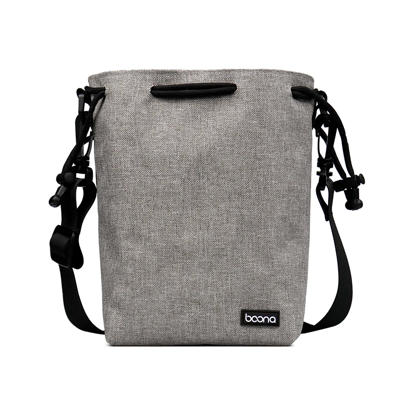 Boona Waterproof Shoulder strap Camera Pouch Drawstring Camera Bag for DSLR Nikon Canon Sony Pentax - Цвет: Gray-M