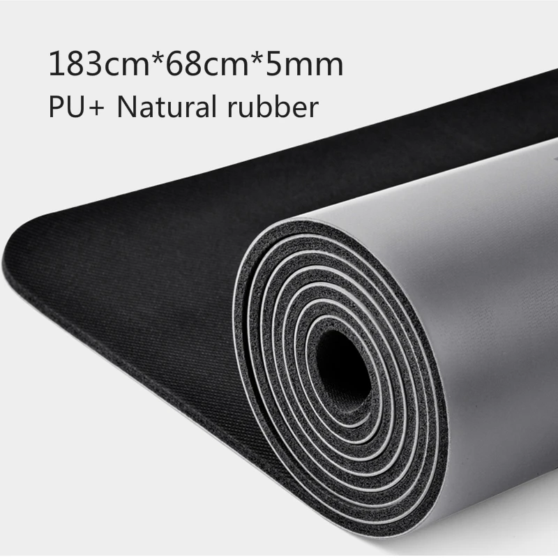 

Natural rubber PU material two-color yoga mat three-piece with positioning line non-slip tasteless widened Pilates 183*68*0.5cm