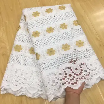 

Fashion lace fabric tissu african swiss voile lace fabric factory price dubai style cut lace for wedding 5yards/lot