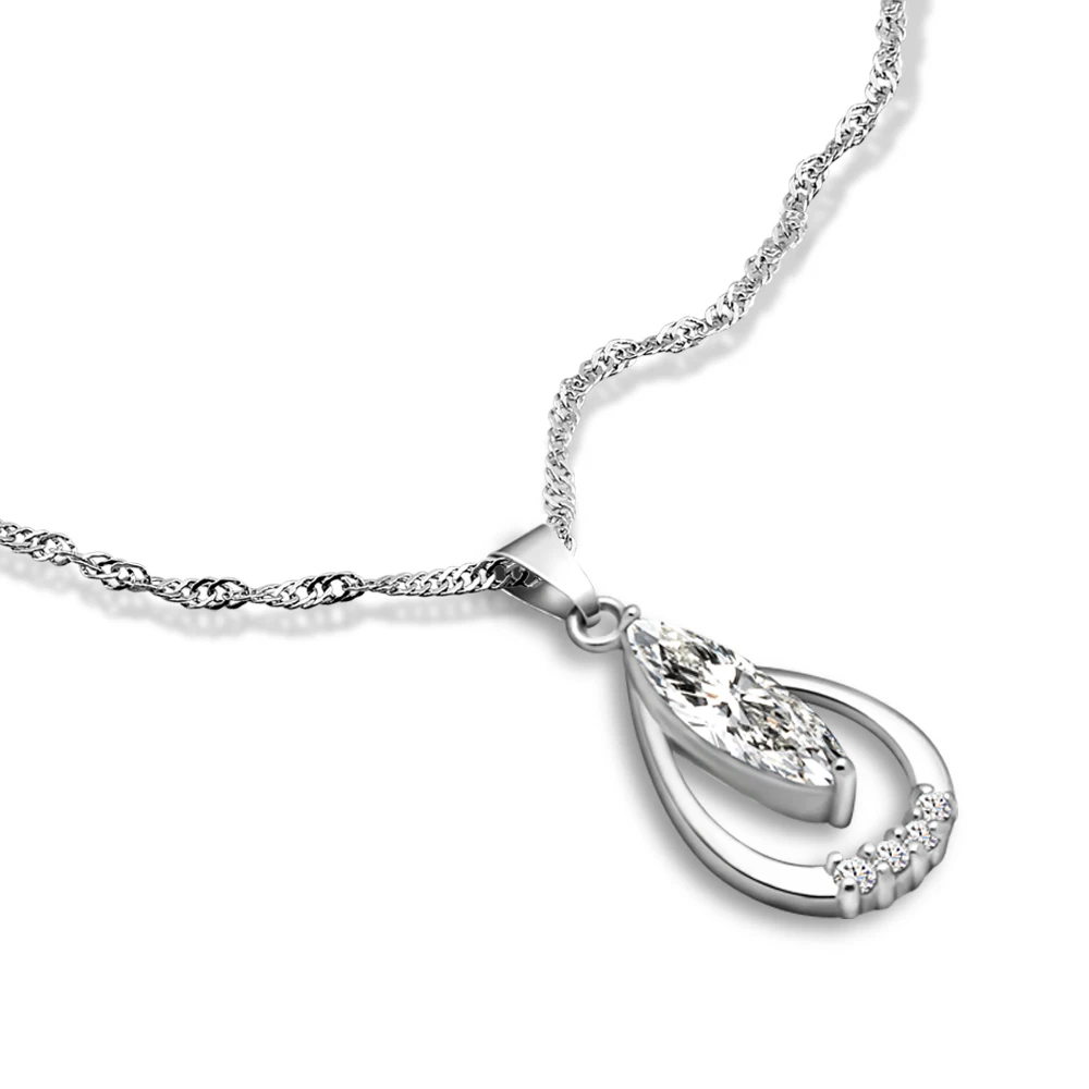 

В богемном стиле 925 Серебряное ожерелье для женщин очаровательный кулон в виде капли из циркона цепочка, ювелирное изделие, вечерние, ювелирный подарок по оптовой цене