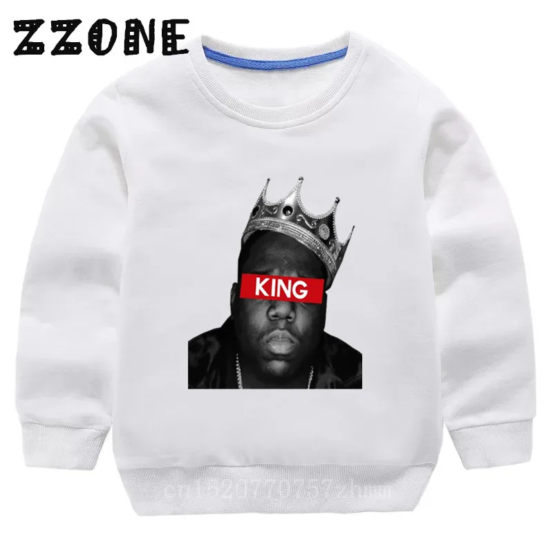 Детские толстовки с капюшоном; детские толстовки в стиле рок с принтом «Notorious Big»; хлопковый пуловер для малышей; топы для девочек и мальчиков; осенняя одежда; KYT456