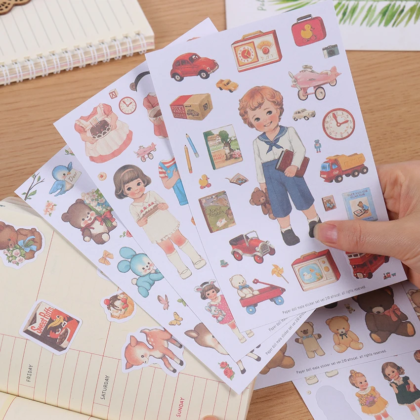 6 листов/набор наклейки на одежду для кукол и девочек|stickers clothes|stickers stickersstickers girl |