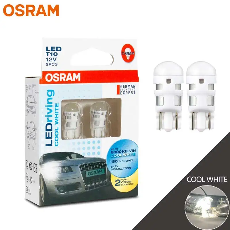 OSRAM СВЕТОДИОДНЫЙ riving Стандартный светодиодный W5W T10 6000K янтарный цвет холодный белый красный цвет холодный ледяной синий автомобильный указатель поворота интерьерная лампа X2