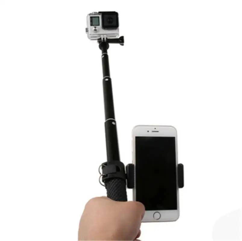 Adjustable Selfie Monopod Phone Mount High Quality Phone Lock Clip Holder Adapter for Gopro Hero 4 3+ 3