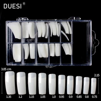 

DUESI 100Pcs/Box False Nail Tips Long Coffin Artificial Nails Full/Half Cover Press On Fake Nails For Salon Manicure DIY Design