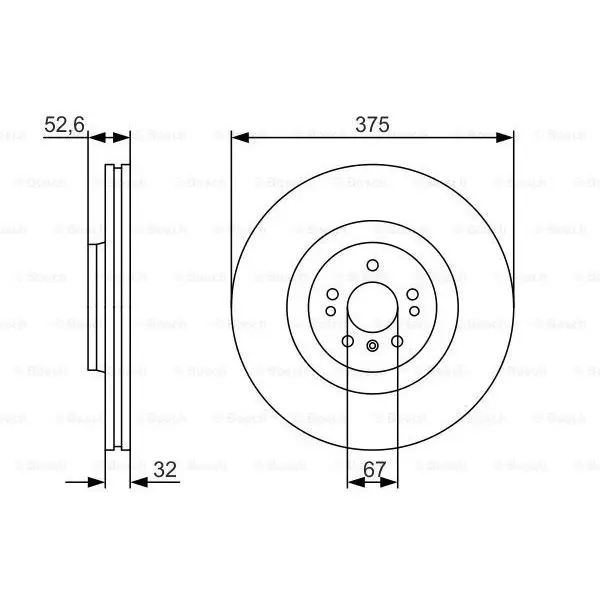 Диск тормозной передний MB X164 4.2/4.5/5.0i 06 BOSCH 0 986 479