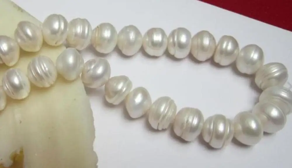 huge NATURAL10-12MM SOUTH SEA GENUINE WHITE PEARL NECKLACE 18inch 925silver