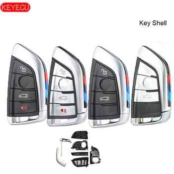

KEYECU Smart Remote Car Key Shell Case for BMW X5 X6 F15 X6 F16 G30 7 Series G11 X1 F48 F39, Fob 3/ 4 Buttons Knife Card Style