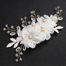 Ручной работы свадебные цветы расчески для волос Свадебные украшения для головы аксессуары для волос ювелирные изделия Свадебная повязка FS126