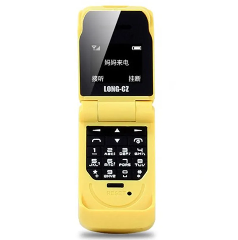 Золотистый Лучший Флип Мобильный телефон ребенок FM радио самые маленькие fcellphones bluetooth dialer наушники мини анти-потеря SOS маленькие телефоны для детей - Цвет: Золотистый