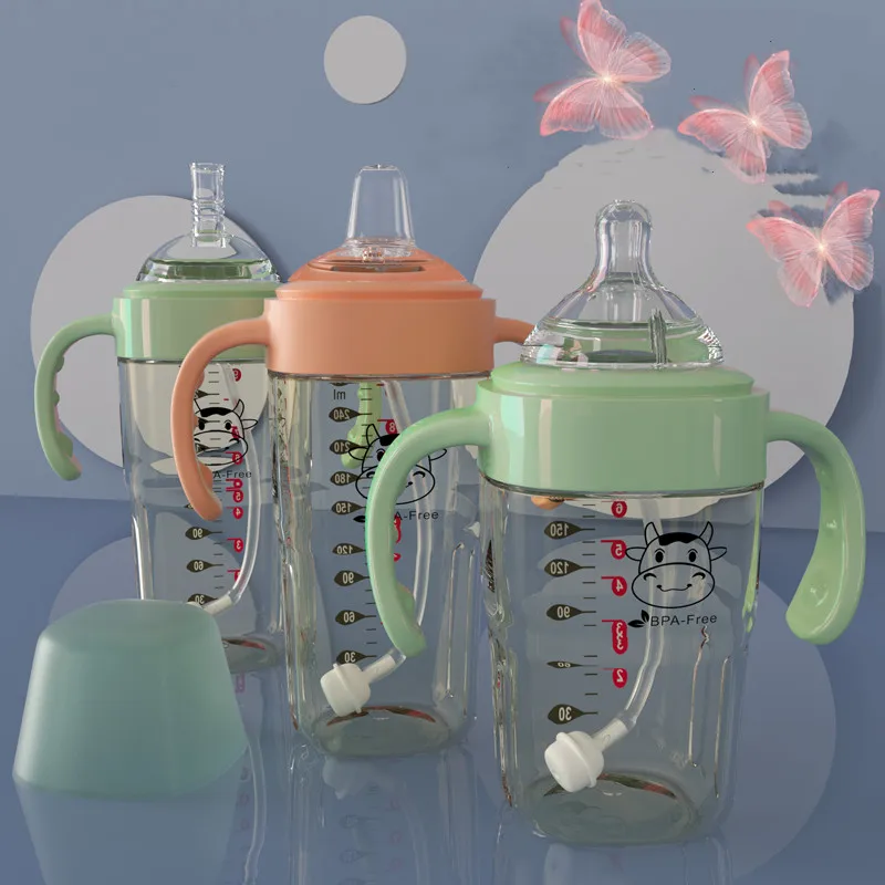 

180ml New Baby bottles Creative square feeding bottles for Newborn Anti-colic feeder with straw Breast-like Nipple Milk cup
