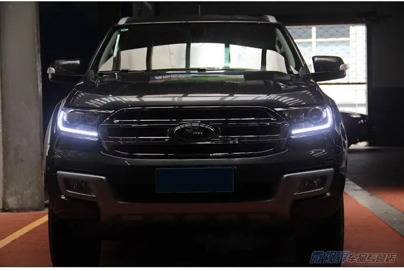 Высококачественный чехол для автомобиля для Ford Everest светодиодный головной светильник DRL Дневной ходовой светильник биксеноновый HID