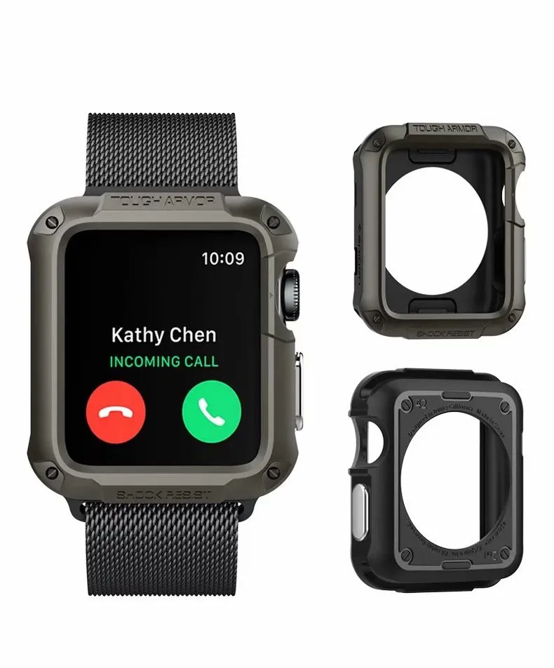 Прочный защитный чехол на весь экран для Apple Watch 42 мм 38 40 44 со встроенным экраном