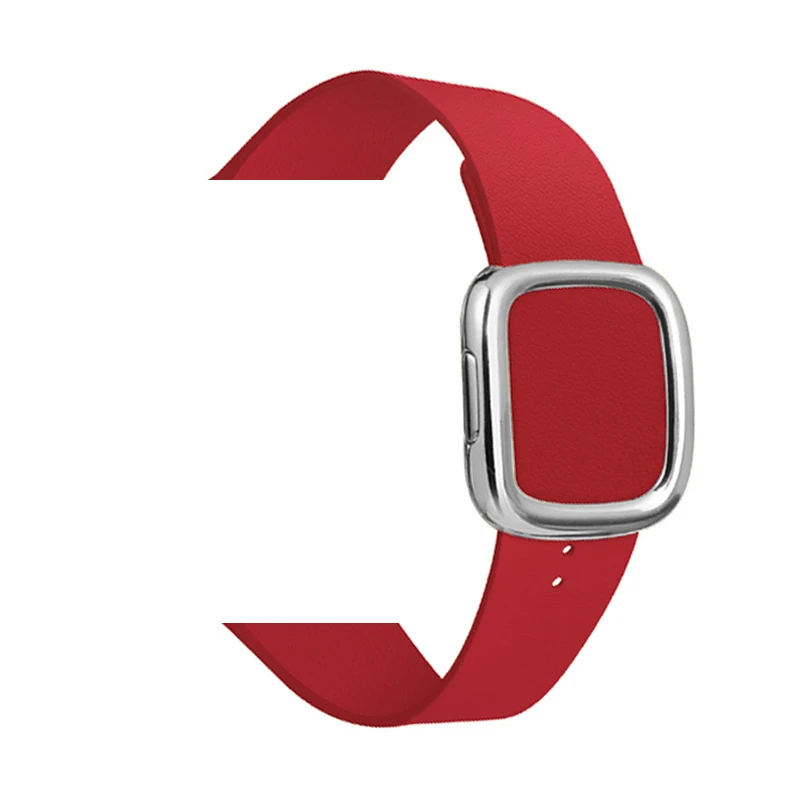 Oyster red 1 Кожаный ремешок современный Стиль ремешок для apple watch 5 группа 4 44/40 мм браслет аксессуары для наручных часов iWatch серии 3/2/1 42/38 мм - Цвет ремешка: Oyster red 1
