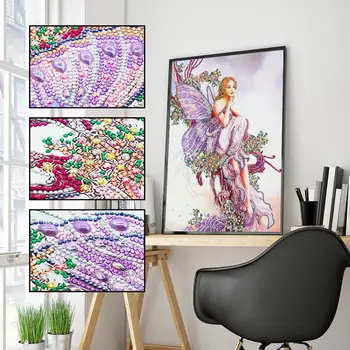 

5D DIY Diamond Painting "Butterfly Fairy" 3D Shaped Diamond Embroidery Set Cross Stitch Special Shape Diamond Mosaic