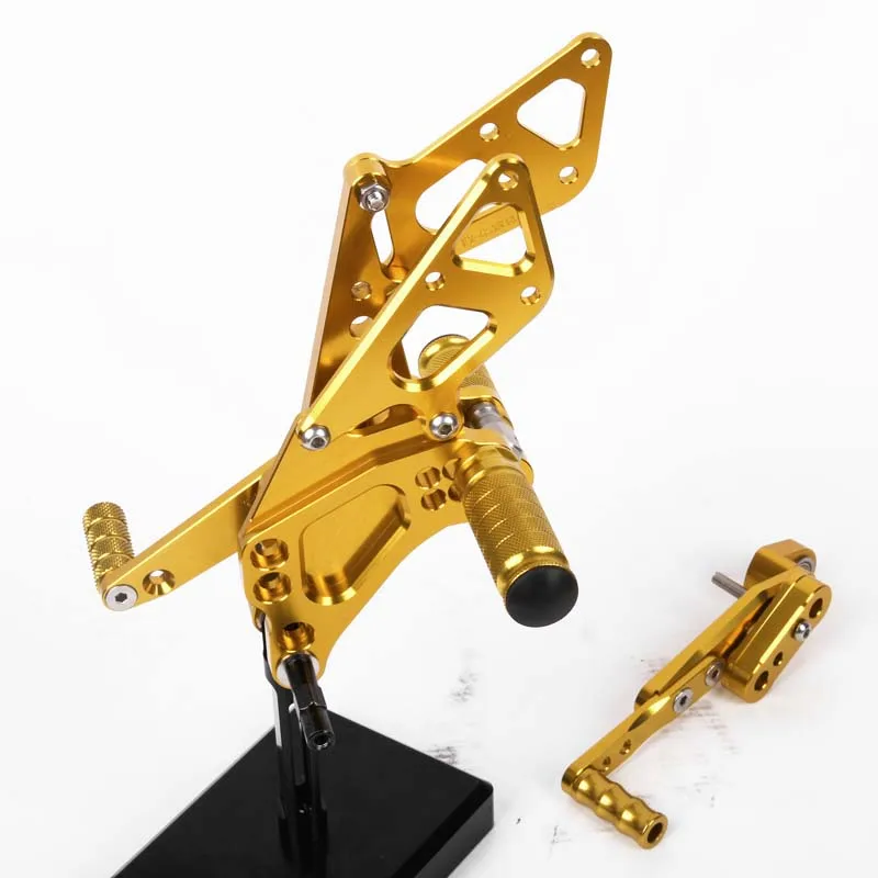 SMOK педаль мотоцикла для Suzuki GSXR 1000 2009 2010 2011 2012 2013 алюминиевый сплав Rearset подножки - Цвет: Золотой