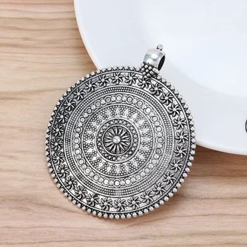 

3pcs Large Bohemia Boho Medallion Round Charms Pendants for Necklace Jewelry Making