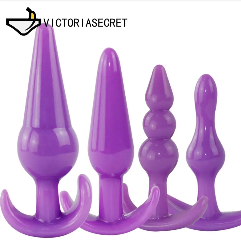 Silicone Anal Plug 4 pcs Dildo No Vibrator Sex Toys for Woman Prostate Massager Bullet Beads Plug G Spot Butt Plug For Men Gay