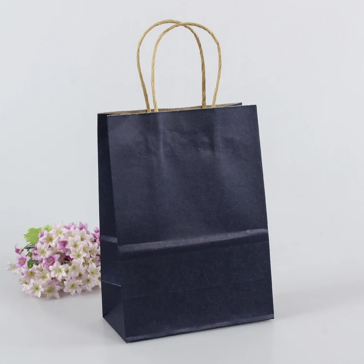 30 шт./партия праздничные подарочные пакеты с ручками многофункциональные бумажные пакеты перерабатываемая Экологическая сумка - Color: blue