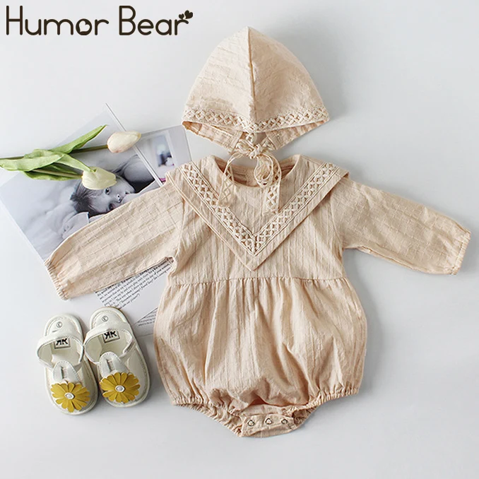 Humor Bear/комбинезон для маленьких девочек; детская одежда с длинными рукавами; Однотонный костюм для малышей; Одежда для младенцев; боди для девочек