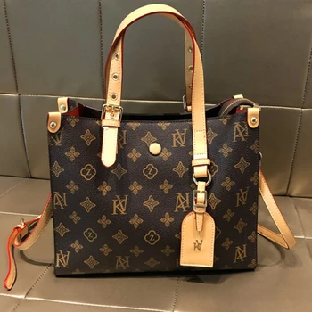 

Genuine Leather Casual Tote Bag for Women 2020 New Female Shoulder Messenger Bags Ladies Luxury Louis Brand Purse Sac Luxe Femme
