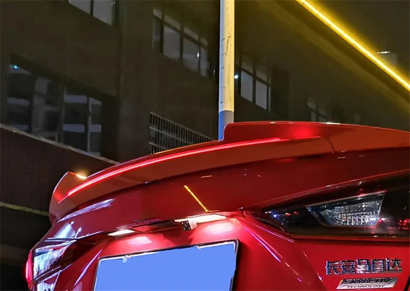 Для Mazda 3 Axela надрезаемая подкладка, abs праймер цвет задний хвост коробка крыло стример линия стиль хвост автозапчасти 4 Двери Седан 14 15 16 17 - Цвет: red