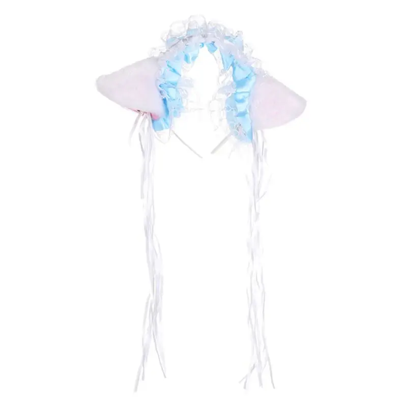 Cosplay&ware Women Ruffles Lace Headband Plush Cat Ears Ribbon Golden Bell Tassels Decor Lolita Cosplay Hair Hoop Lovely Pointed Fluffy -Zentai shop online H8a2ac219332743ebb3174dc328ac892bj.jpg