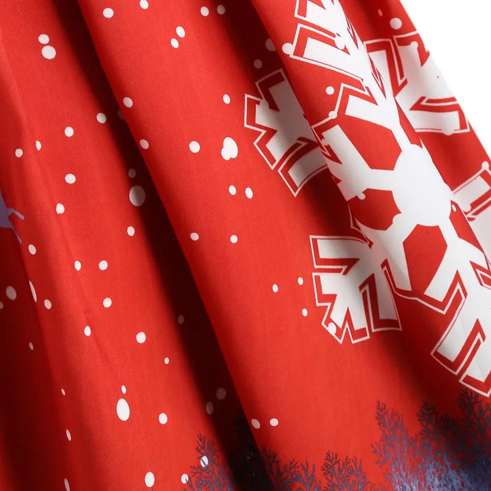 Зимние рождественские платья для женщин 50S 60S винтажный халат качели Pinup элегантное вечернее платье с коротким рукавом на каждый день размера плюс с принтом vestidos