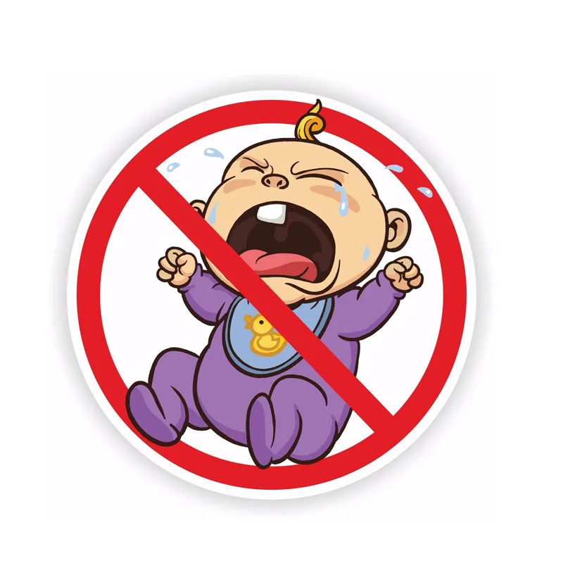 

Interesting Car Sticker No Cry Babies Car Sticker Motorcycle Accessories Vinyl Cover Scratches Waterproof PVC 10cm X 10cm