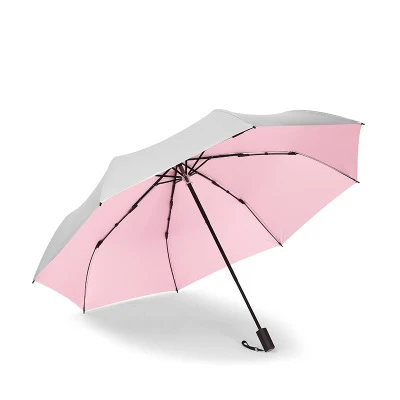 Титановое серебряное покрытие защита от ультрафиолета, от солнца зонтик дождь Женский анти складной зонтик, УФ Защита для мужчин зонтик Женский Принцесса зонтик - Цвет: pink