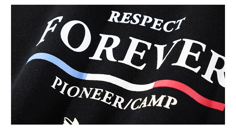 Пионерский лагерь, черные толстовки, мужские подростковые хлопковые повседневные Модные свитшоты с надписями, мужские AWY901275