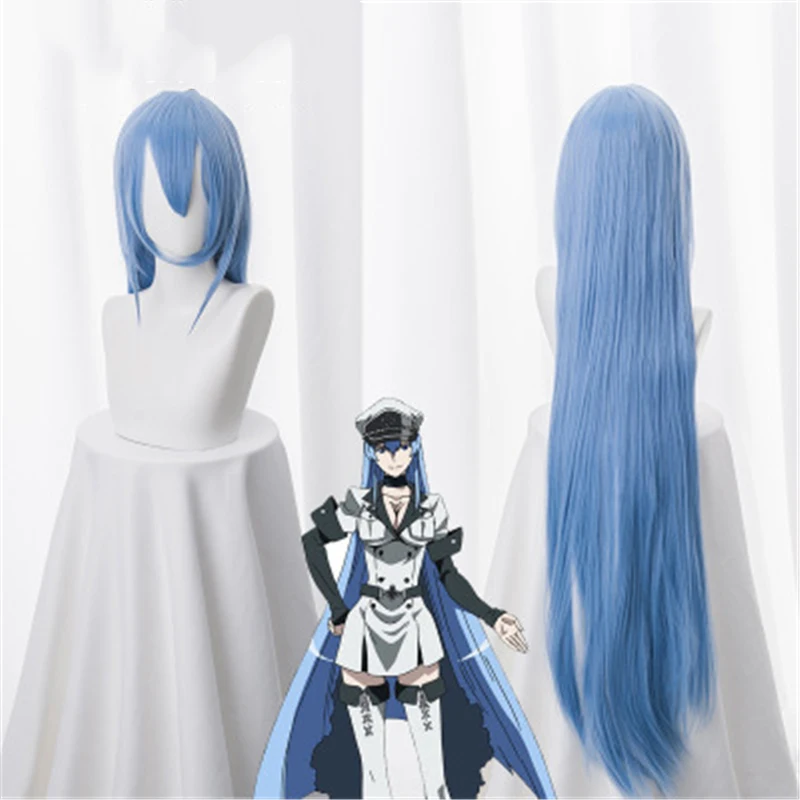 

Akame Ga Kill! Esdeath Cosplay Wigs Blue Long Straight High Quality Heat Resistant Synthetic Fake Hair Anime Costume Wig