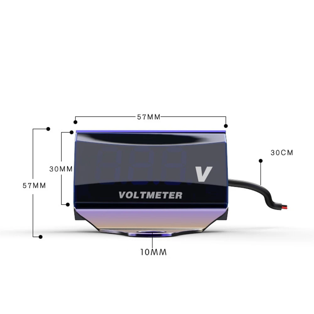 12-150 в светодиодный вольтметр, автомобильный вольтметр, панель с кронштейном, цифровой дисплей, вольтметр, измеритель напряжения мотоцикла с кронштейном